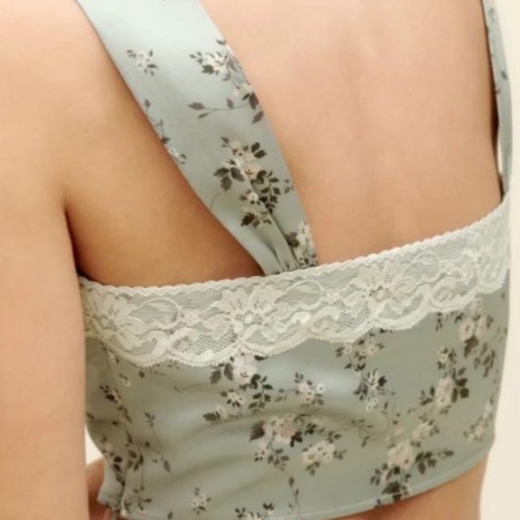 Reformation- Beatrice Silk Skirt Set in Endive - Picture 3 of 6